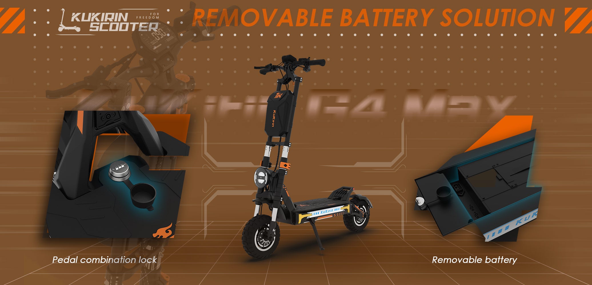 KuKirin G4 Max E Scooter With Longest Range & Swappable Battery