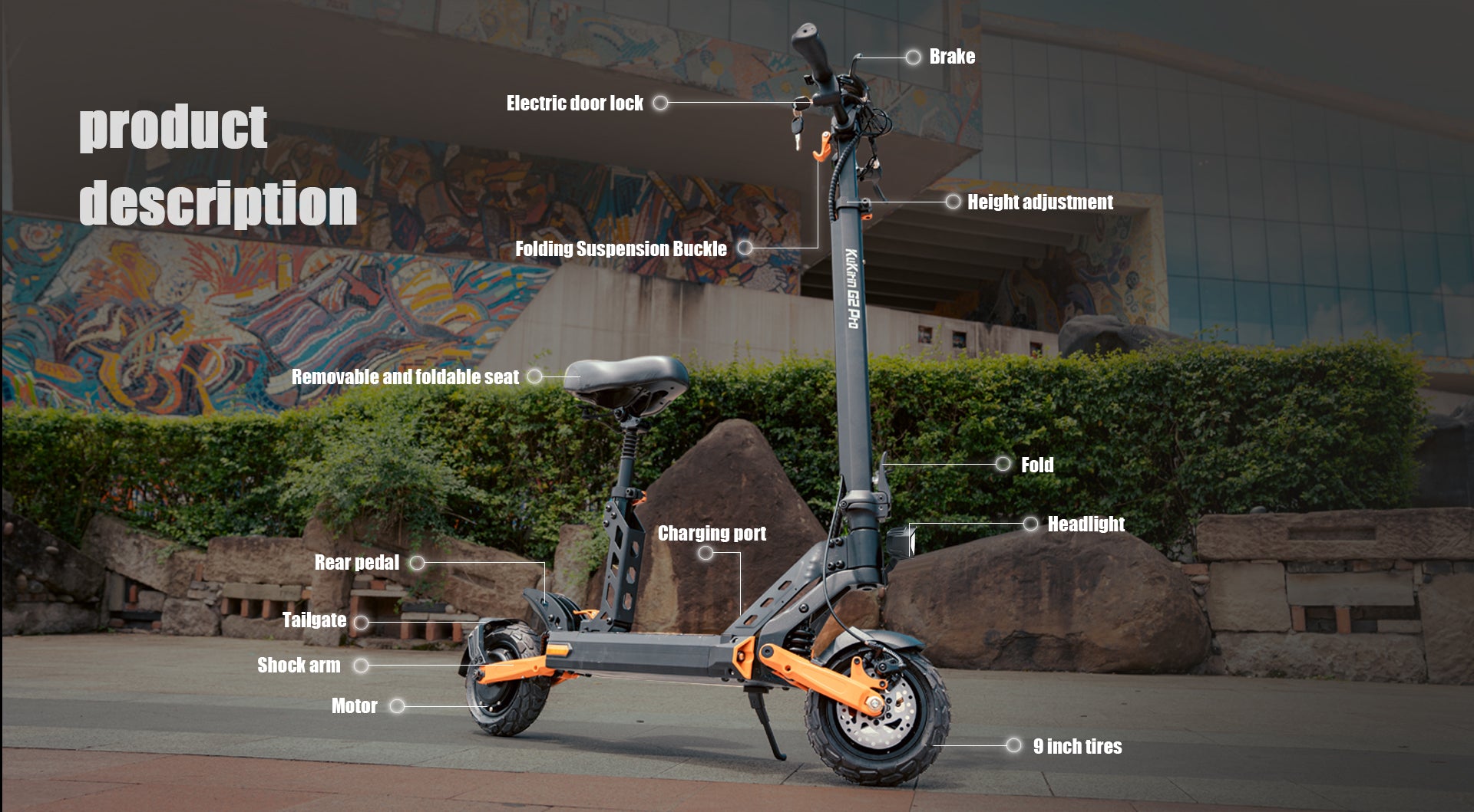 KuKirin G2 Pro Off Road Folding Electric Scooter 