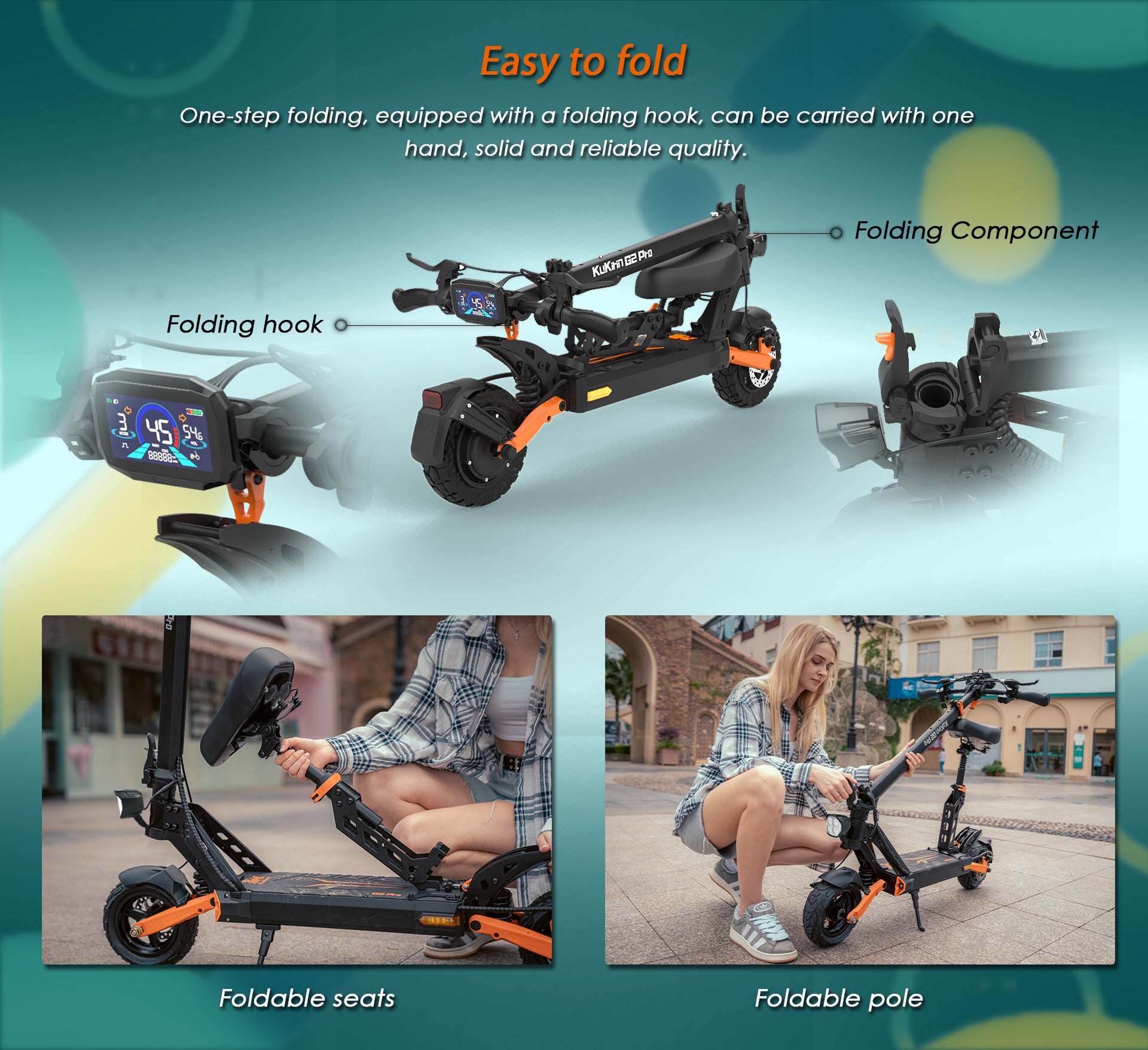 KuKirin G2 Pro Off Road Folding Electric Scooter 