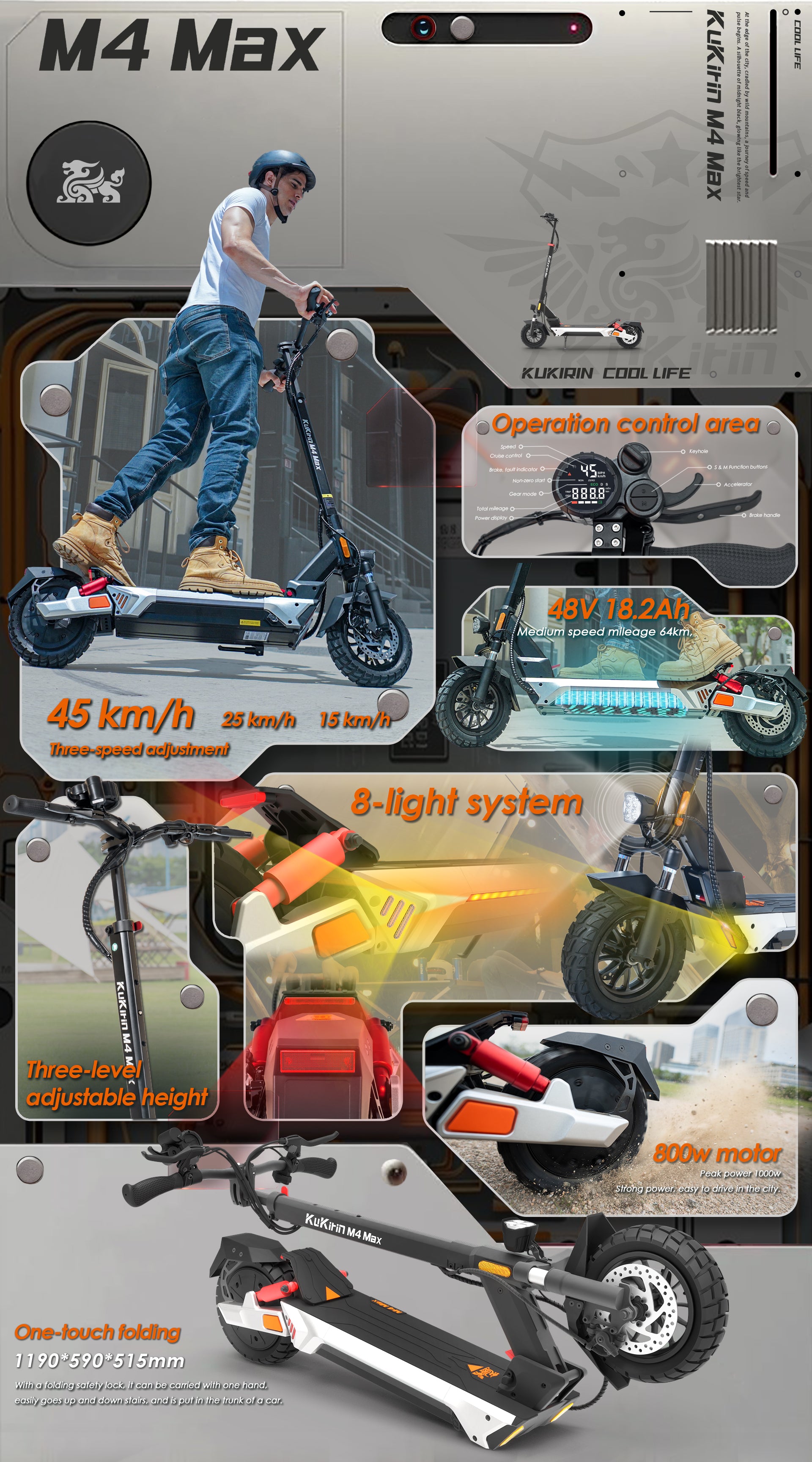 KuKirin M4 Max Electric Scooter For Adults
